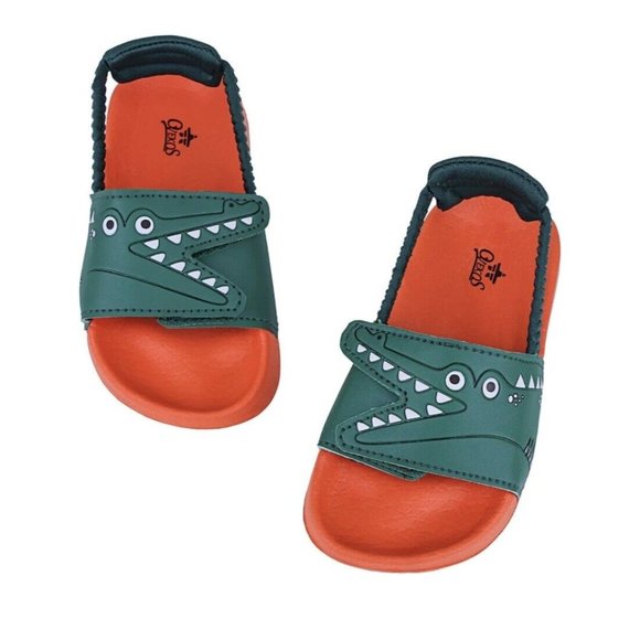 Brand New Boys Toddler Size 4 Green Crocodile Slip On Sandals Shoes Size 20/4 US - Picture 6 of 14